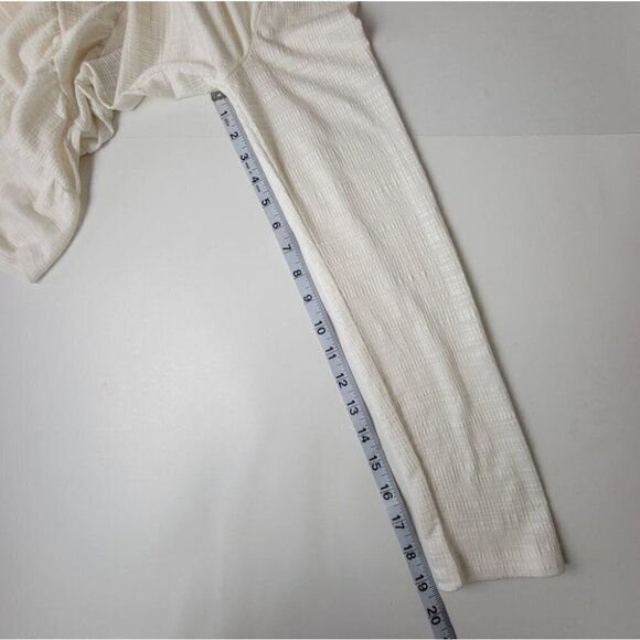 𝅺deletta Anthropologie Thea Peplum Tierd Ruffle Long Sleeve Top Ivory XS - Picture 11 of 12